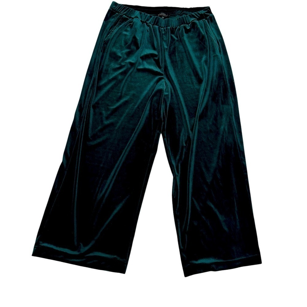 Eloquii Teal Velvet Wide-Leg Pants